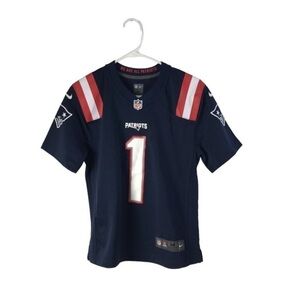 Youth Nike Cam Newton Navy New England Patriots Game Jersey size Medium